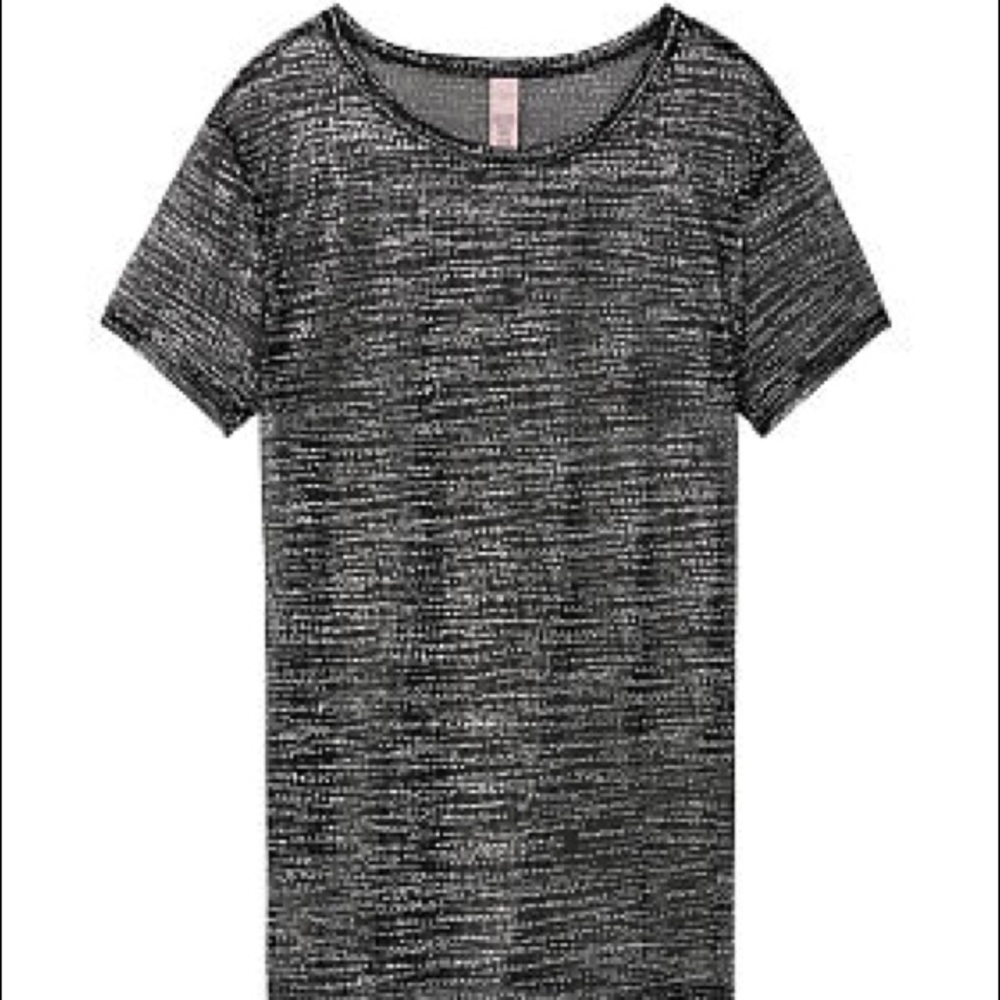 NWT VICTORIA'S SECRET Sheer Shine Tee Size L